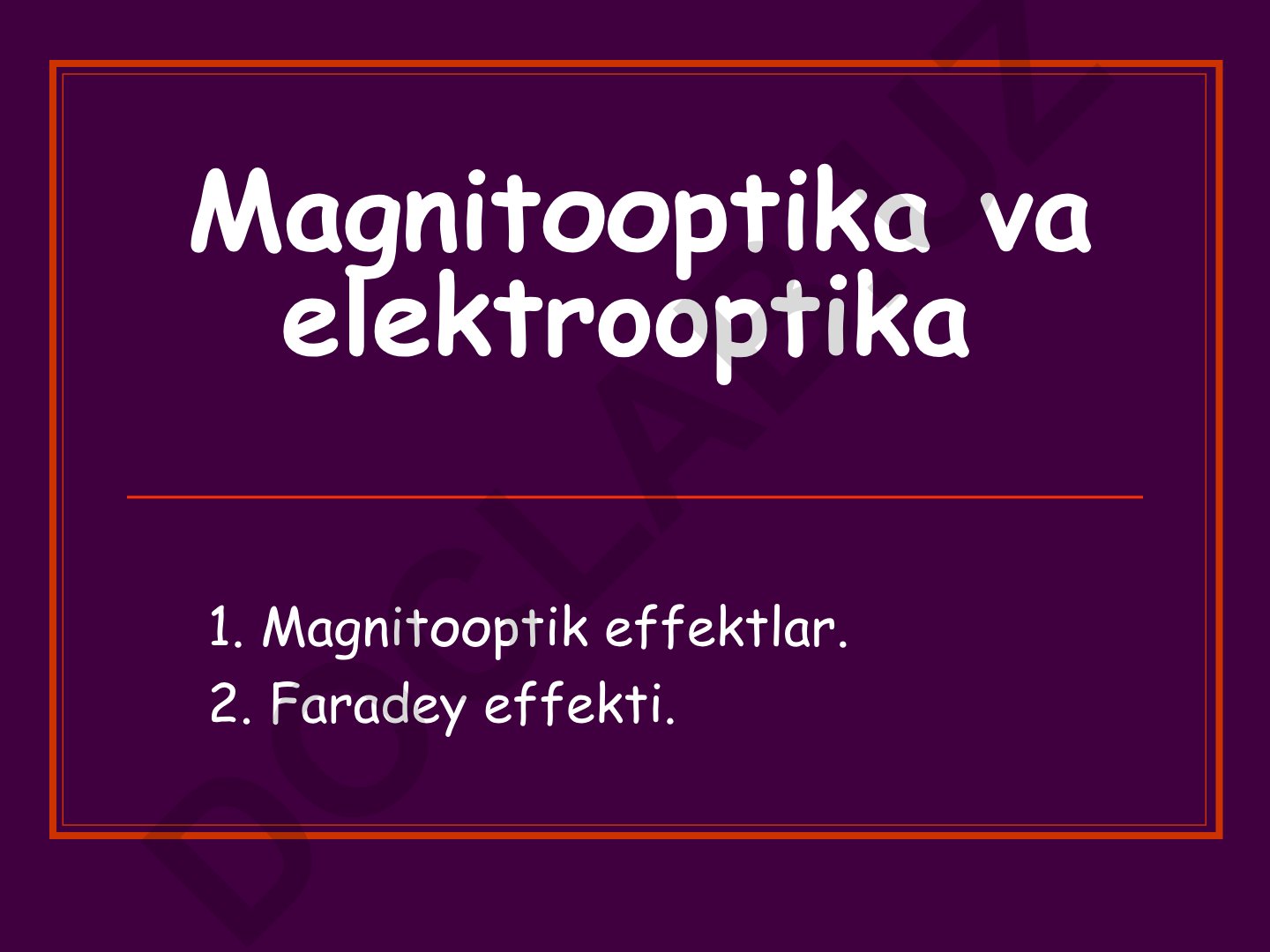 Magnitооptika va elektrooptika