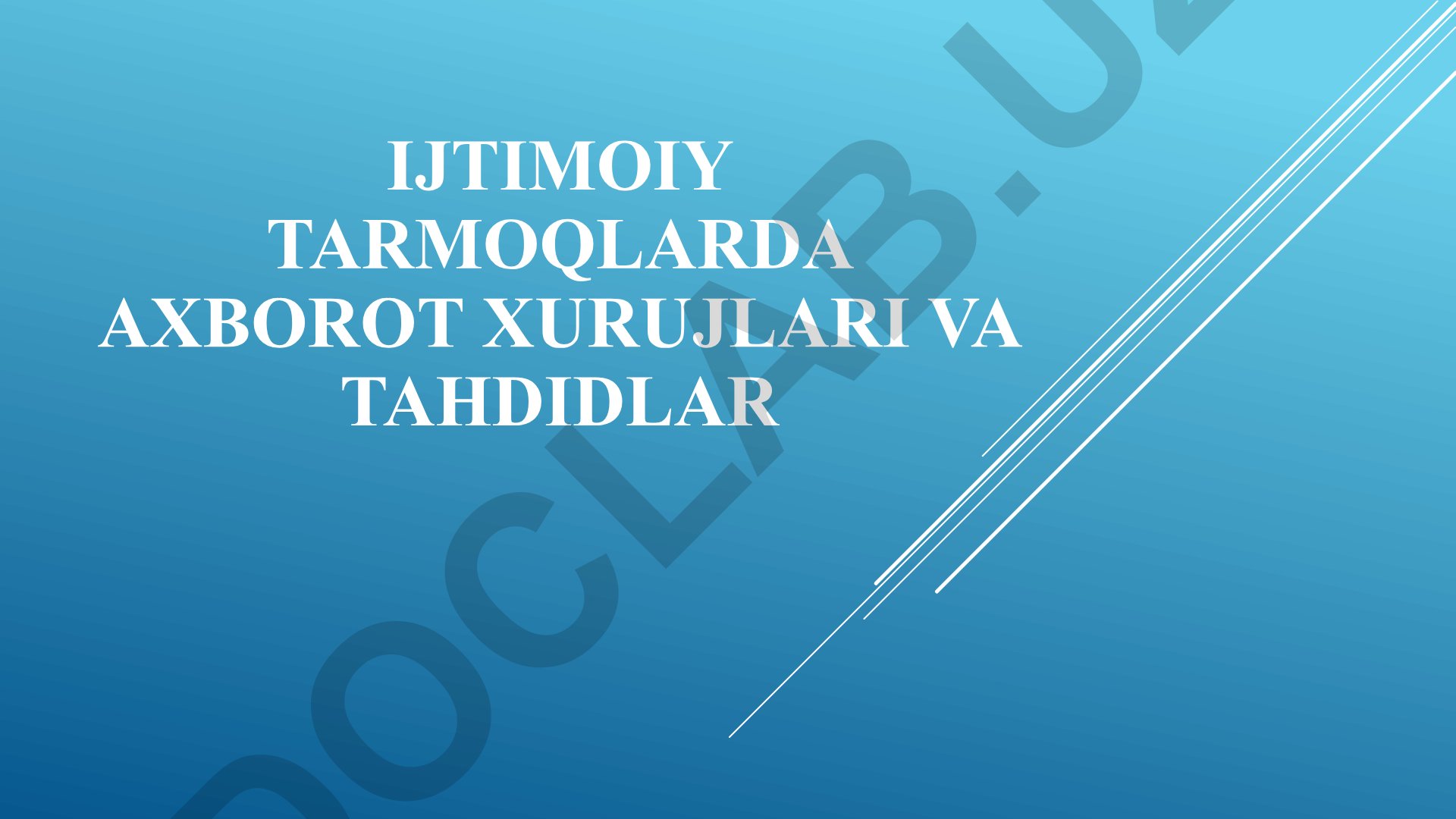 Ijtimoiy tarmoqlarda axborot xurujlari va tahdidlar