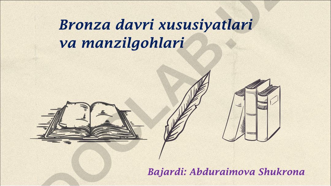 Bronza davri xususiyatlari va manzilgohlari