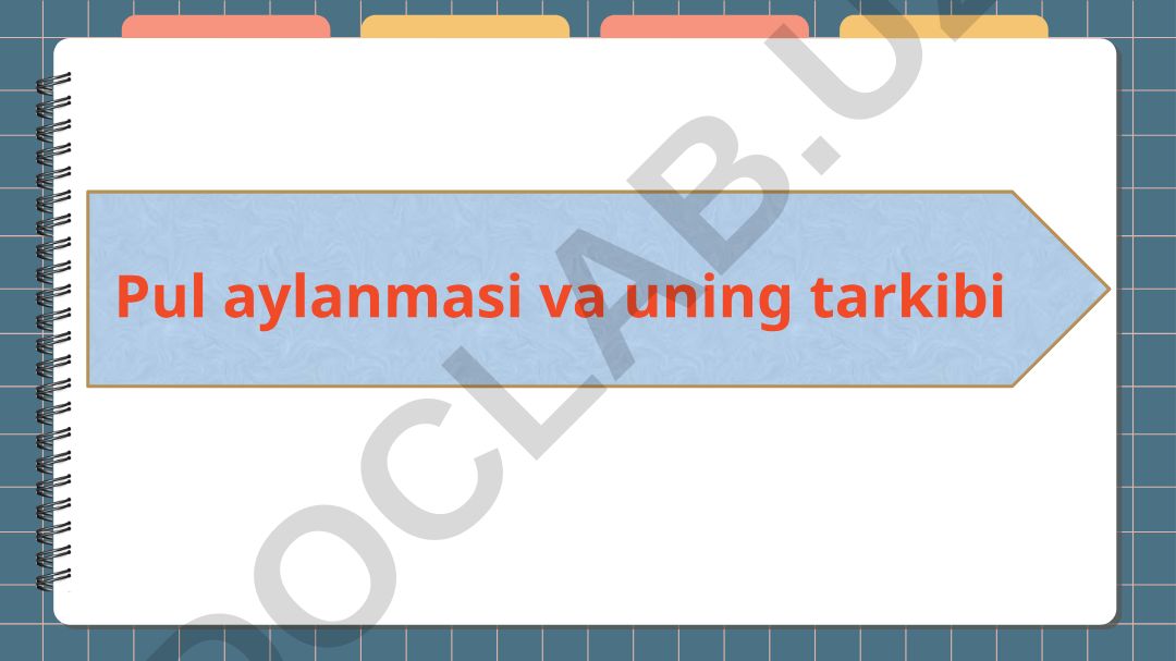Pul aylanmasi va uning tarkibi