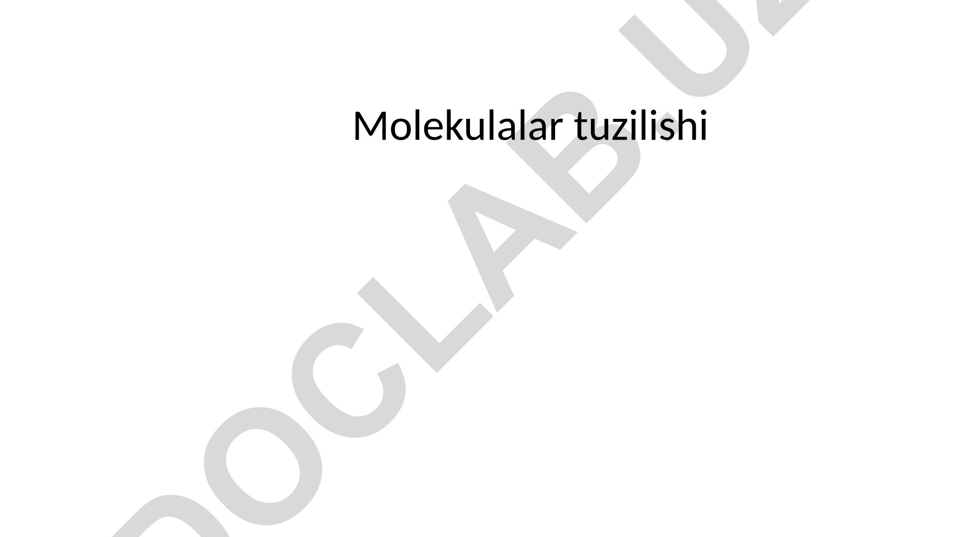 Molekulalar tuzilishi va kimyoviy bog'lanish tabiati