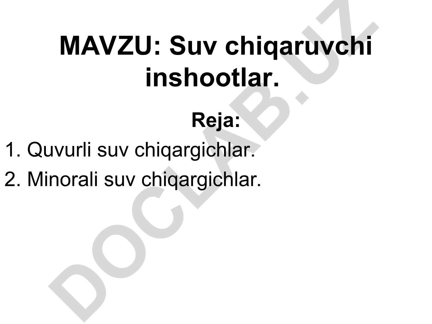 Suv chiqaruvchi inshootlar