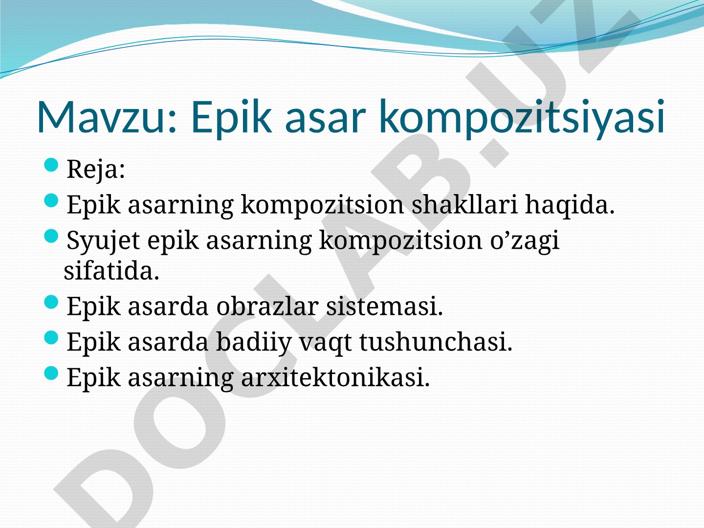 Epik asar kompozitsiyasi