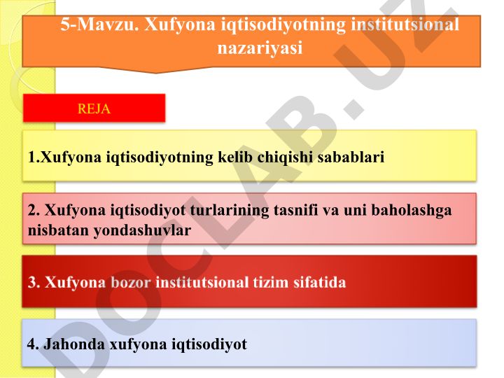 Xufyona iqtisodiyotning institutsional nazariyasi