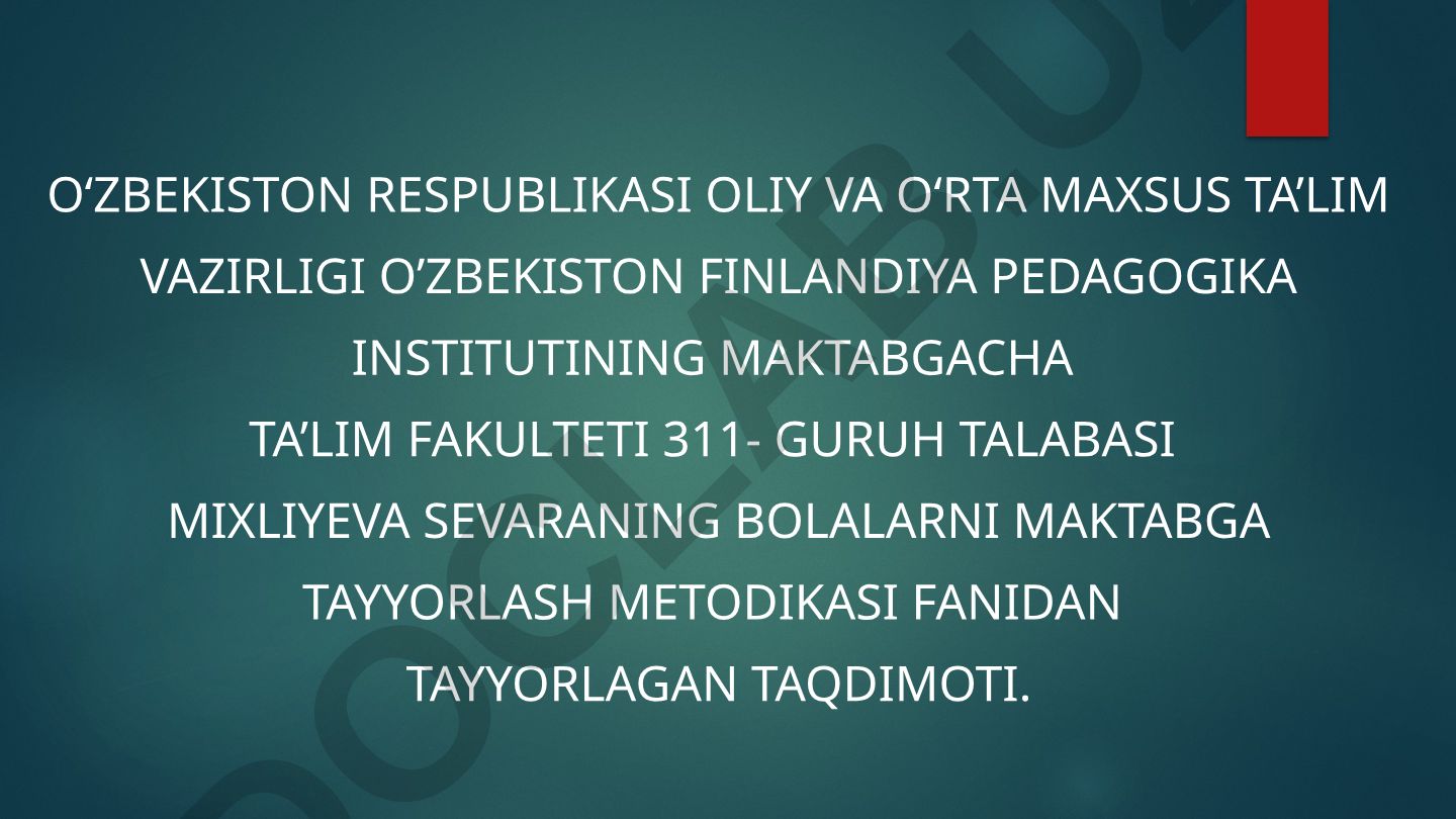 Maktabgacha ta'lim va tarbiya to'g'risidagi qonunning mazmun va mohiyati