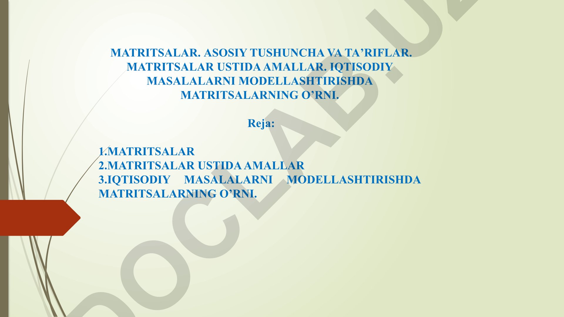 Matritsalar: asosiy tushuncha, ta'riflar va iqtisodiy modellashtirish