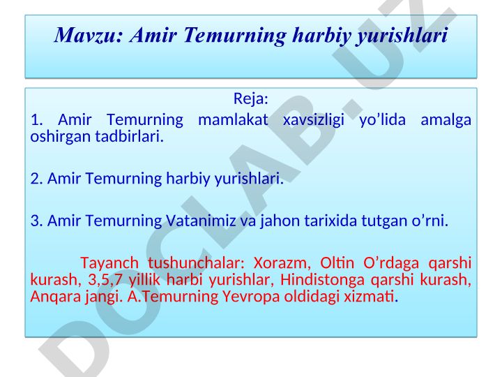 Amir Temurning harbiy yurishlari