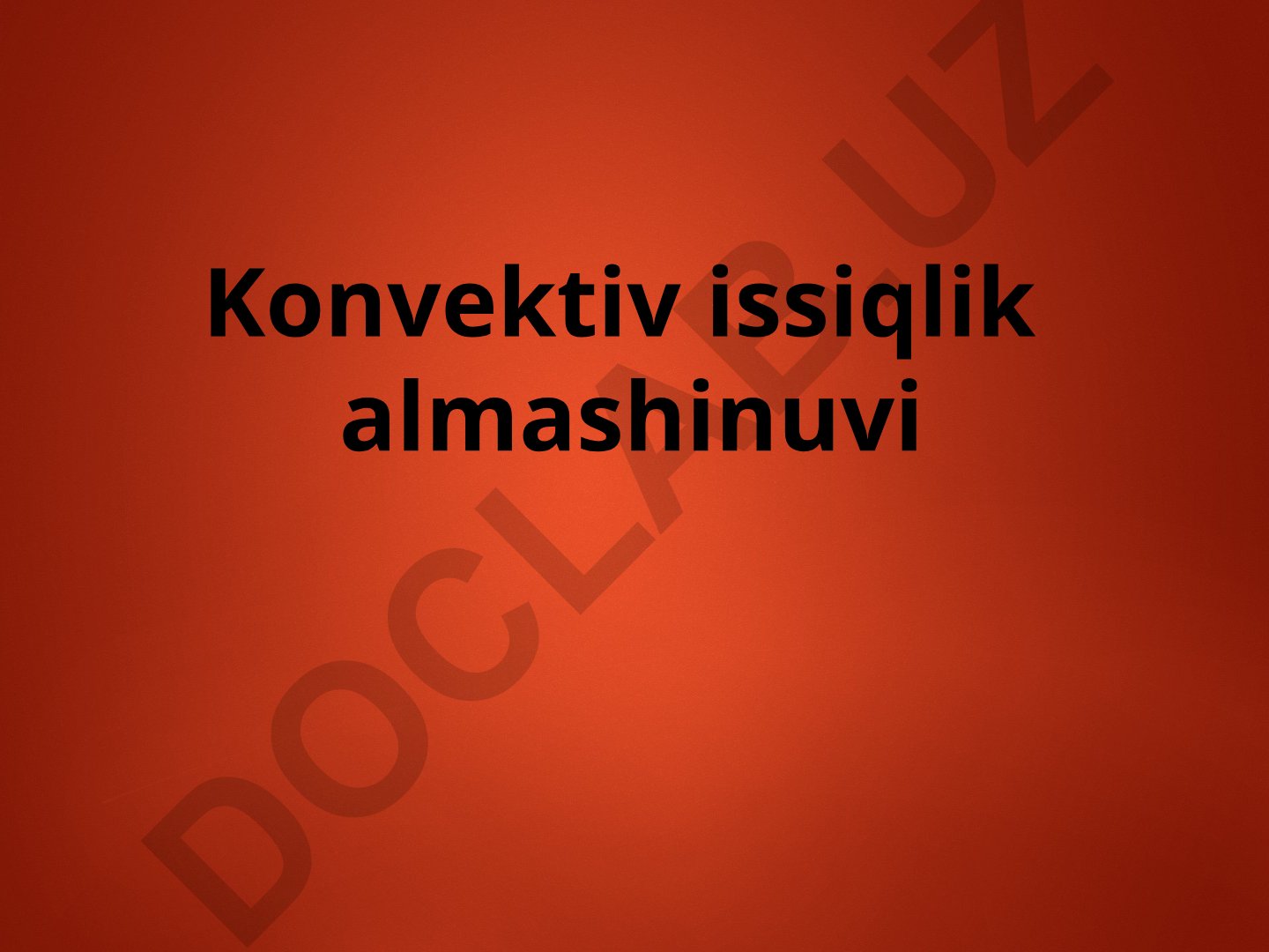 Konvektiv issiqlik almashinuvi jarayonlari va qonuniyatlari