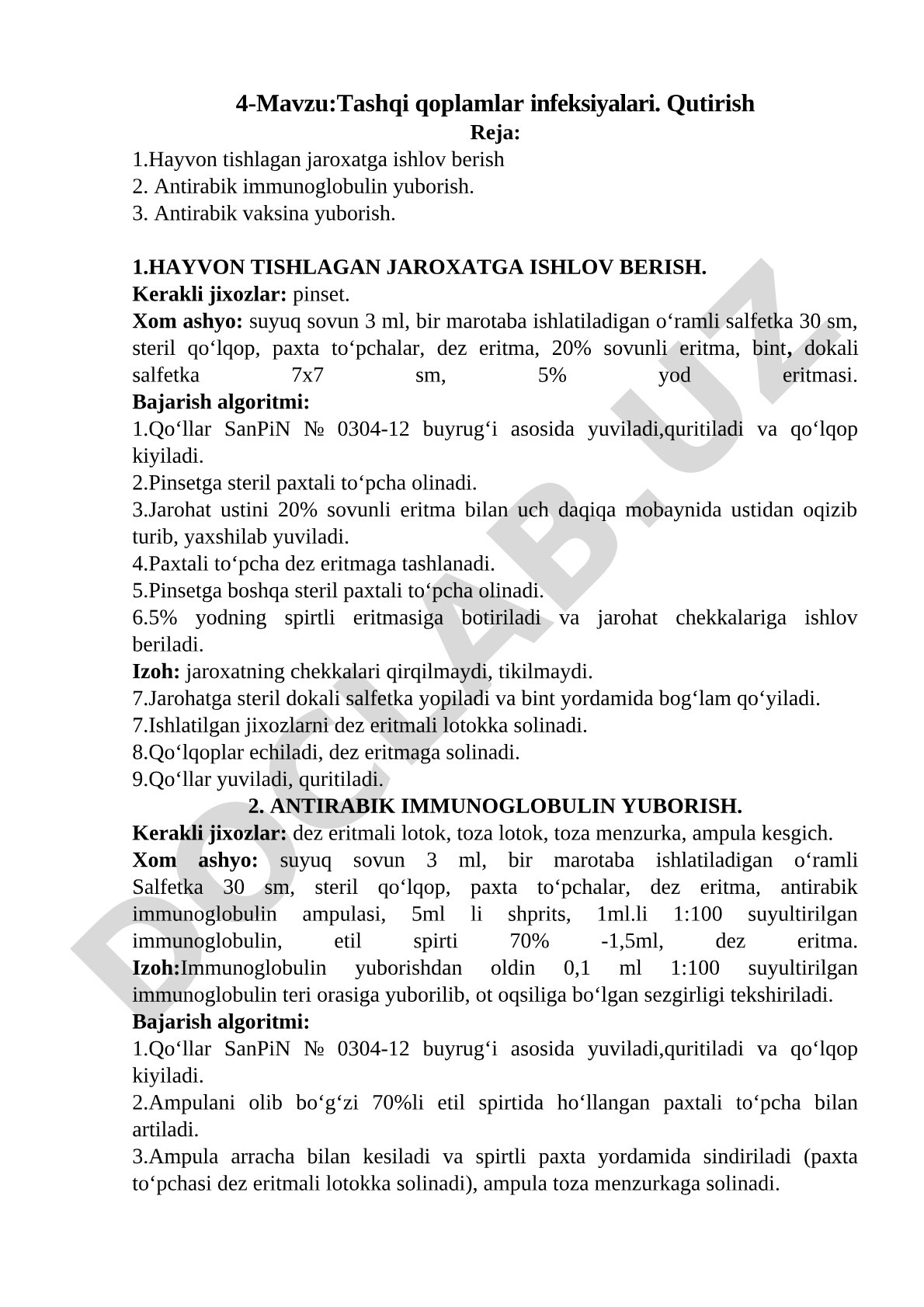 Tashqi qoplamlar infeksiyalari. Qutirish