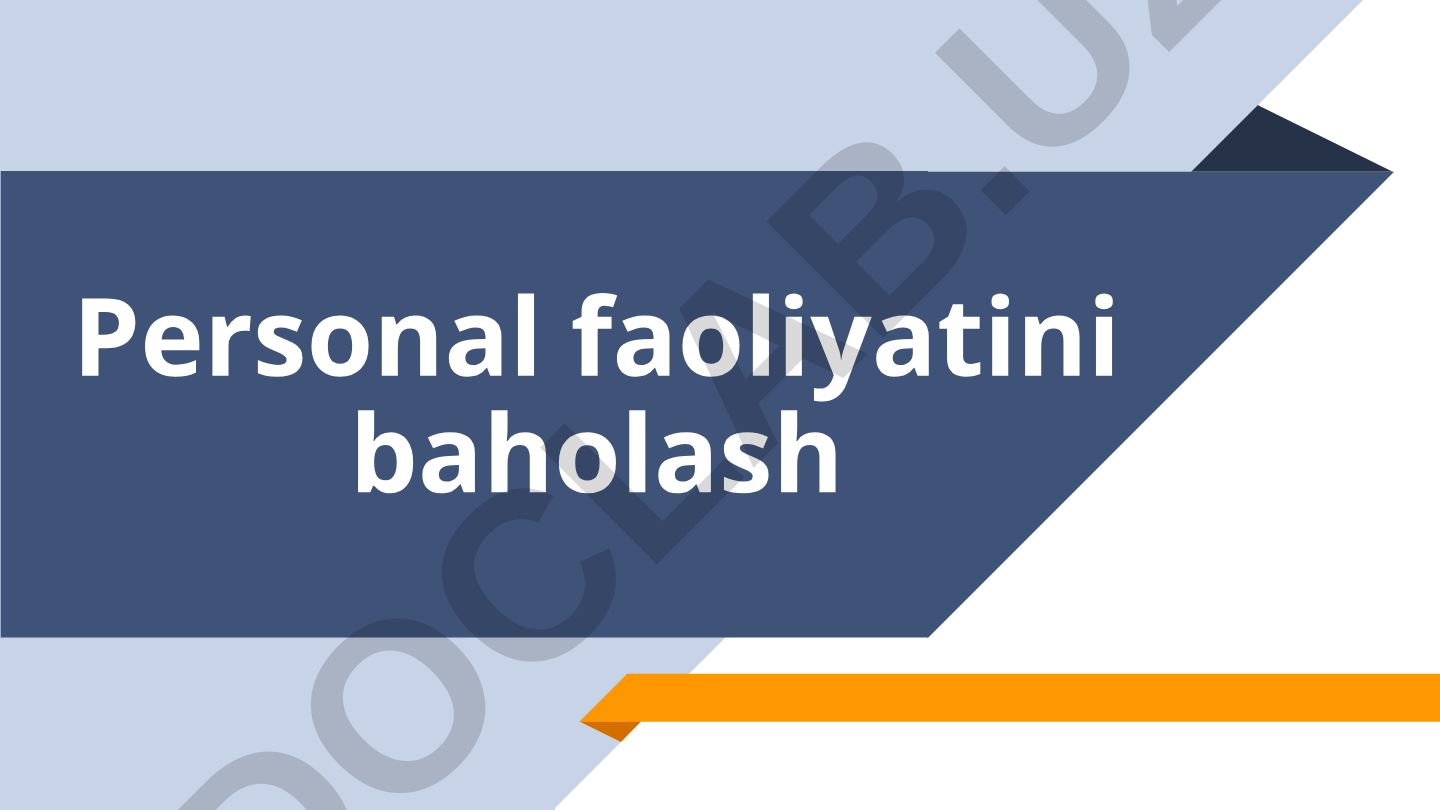 Personal faoliyatini baholash