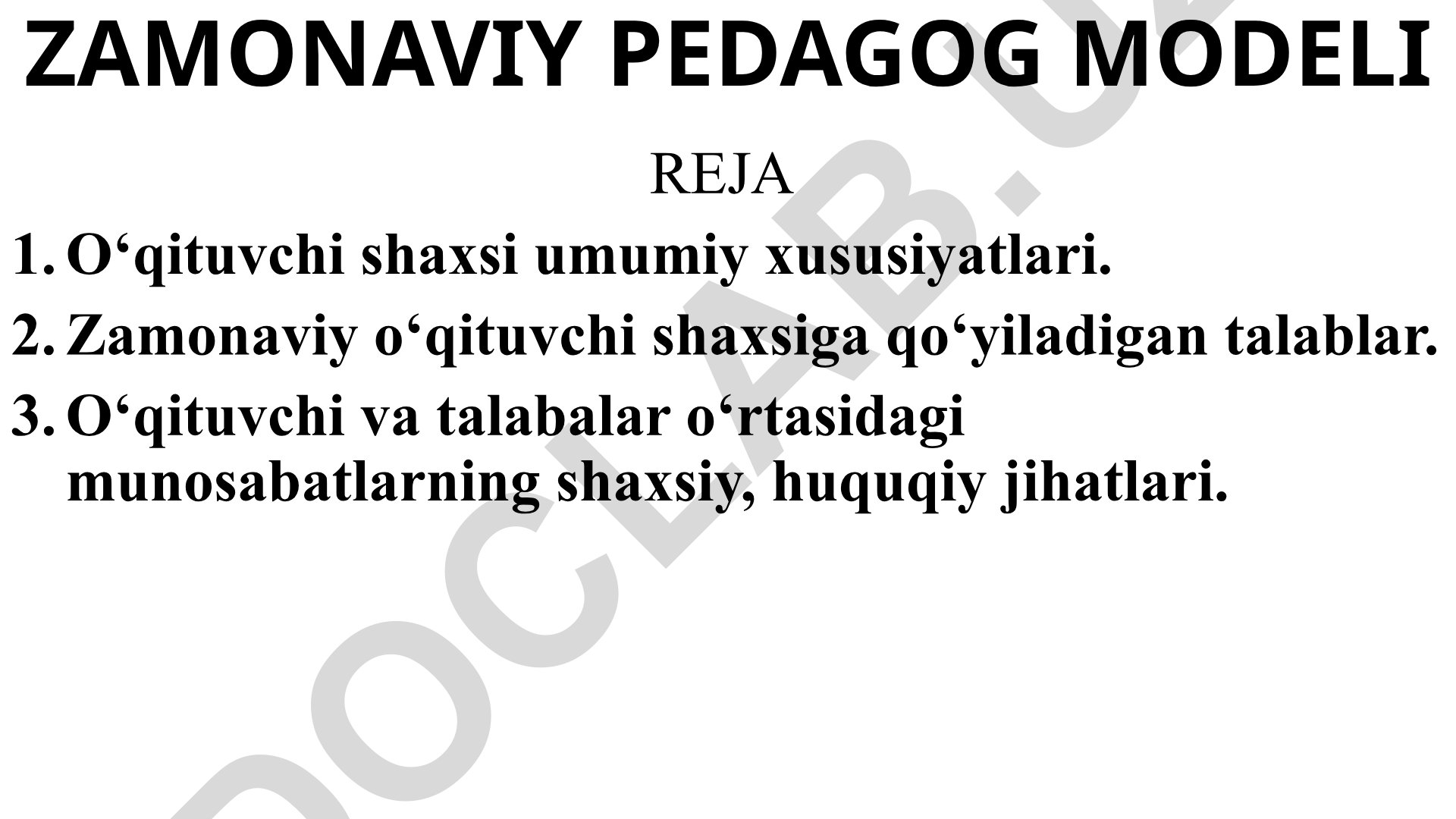 Zamonaviy pedagog modeli va o'qituvchi kompetensiyasi