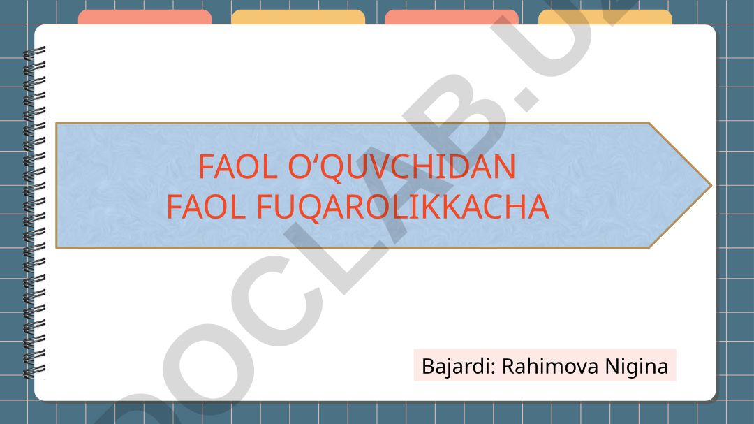 Faol fuqarolik tushunchasi va uning jamiyatdagi ahamiyati