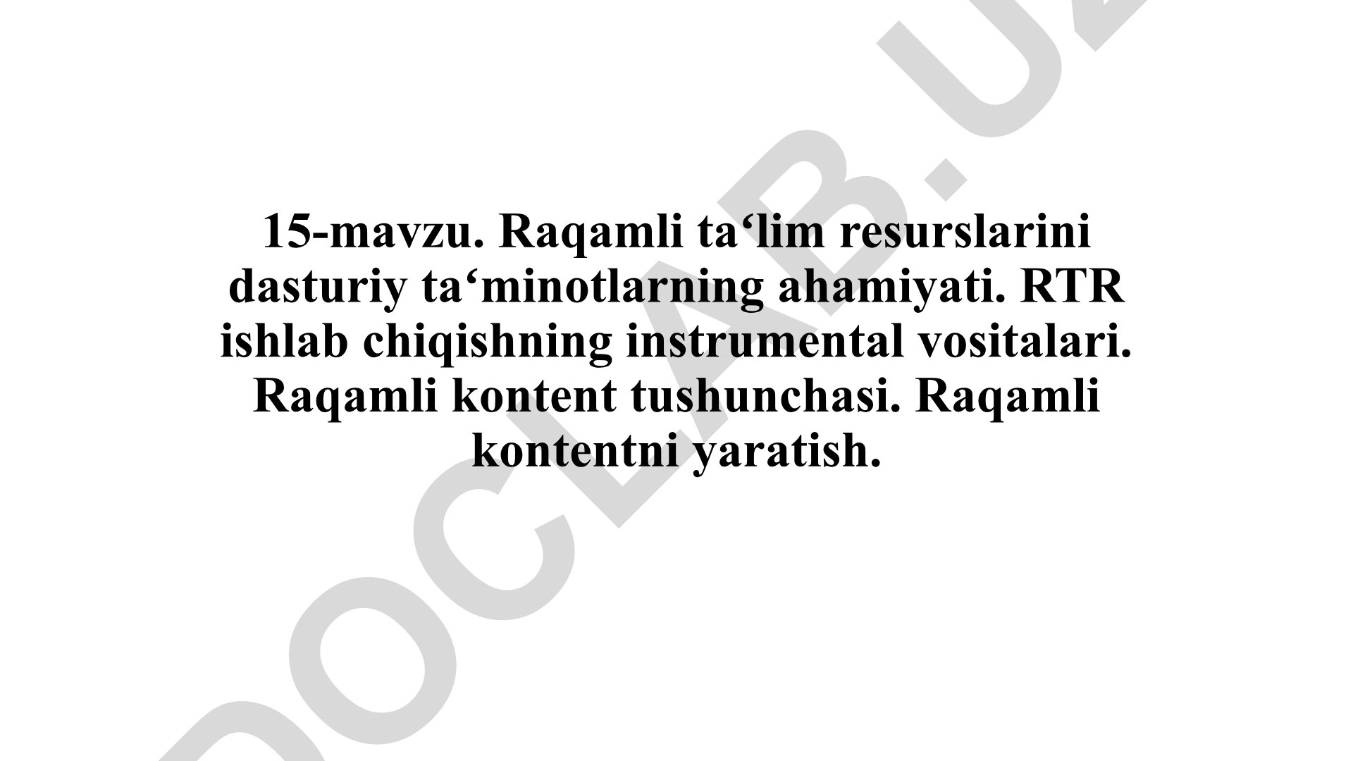 Raqamli ta'lim resurslari va raqamli kontentni yaratish va sotish