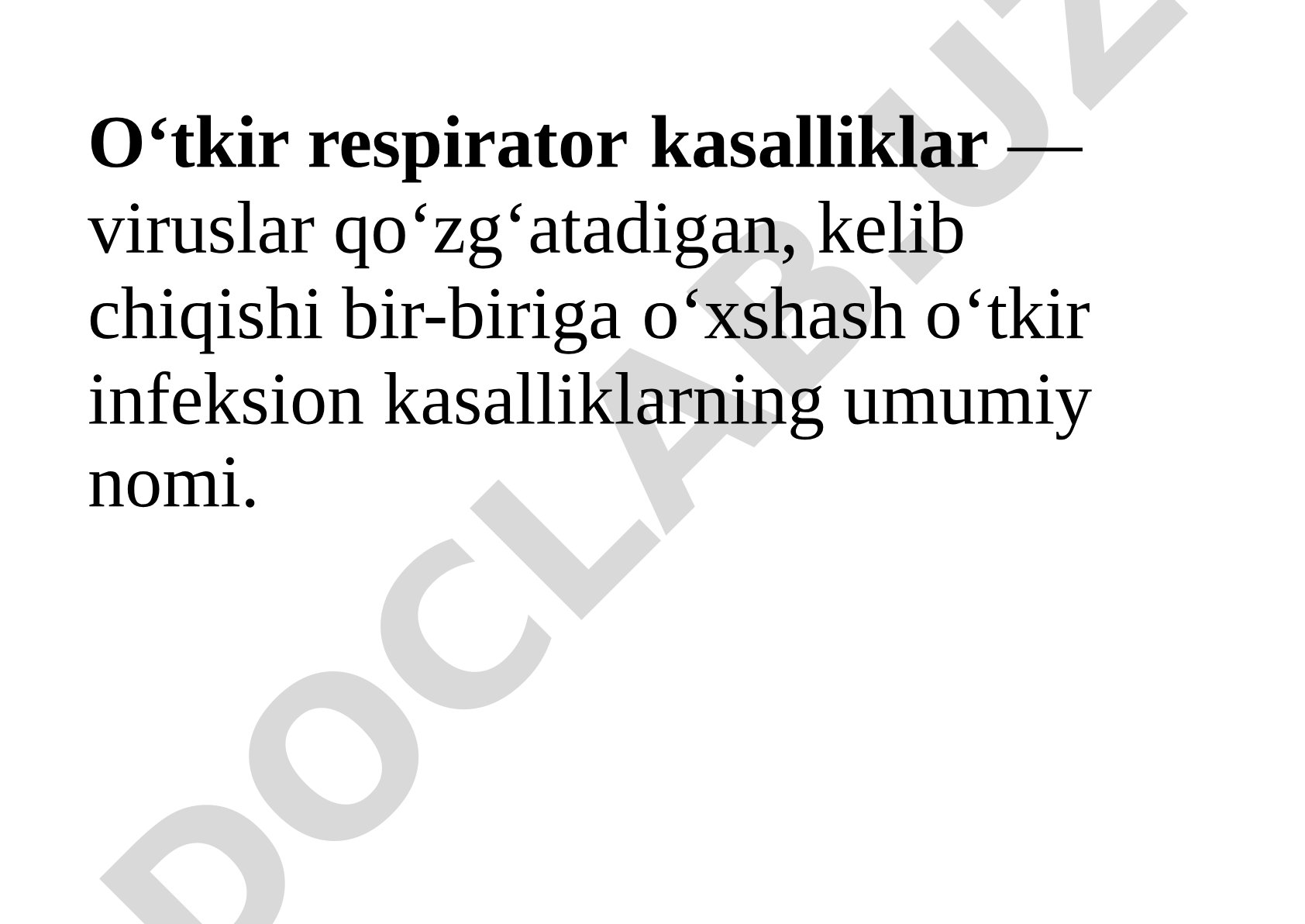 Oʻtkir respirator kasalliklar