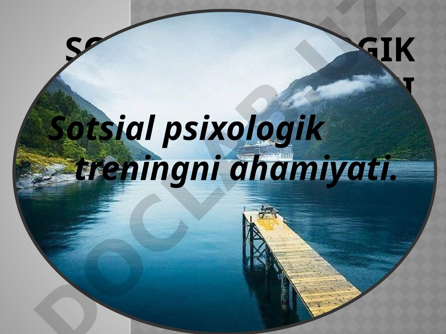 Sotsial psixologik treningni ahamiyati