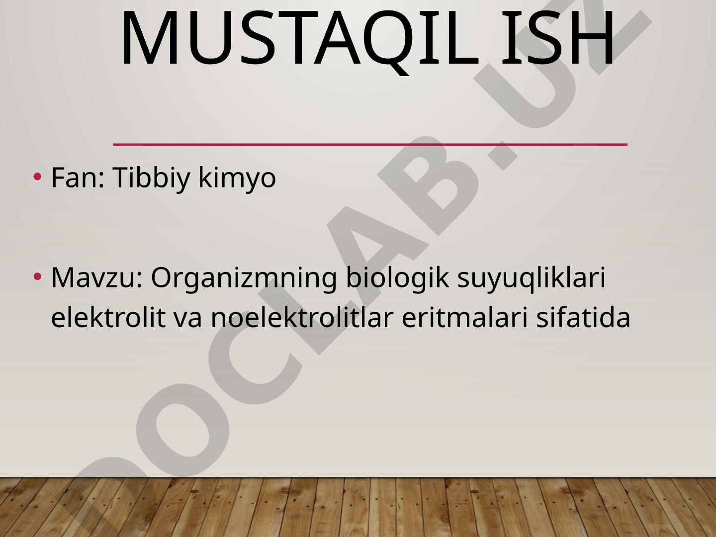Organizmning biologik suyuqliklari elektrolit va noelektrolitlar eritmalari sifatida