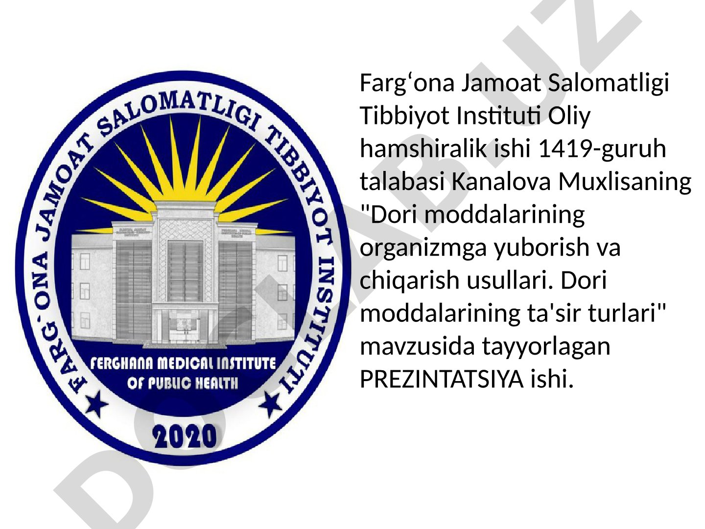 Dori moddalarining organizmga yuborish va chiqarish usullari. Dori moddalarining ta'sir turlari