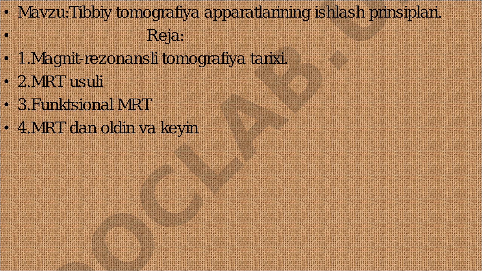 Tibbiy tomografiya apparatlarining ishlash prinsiplari
