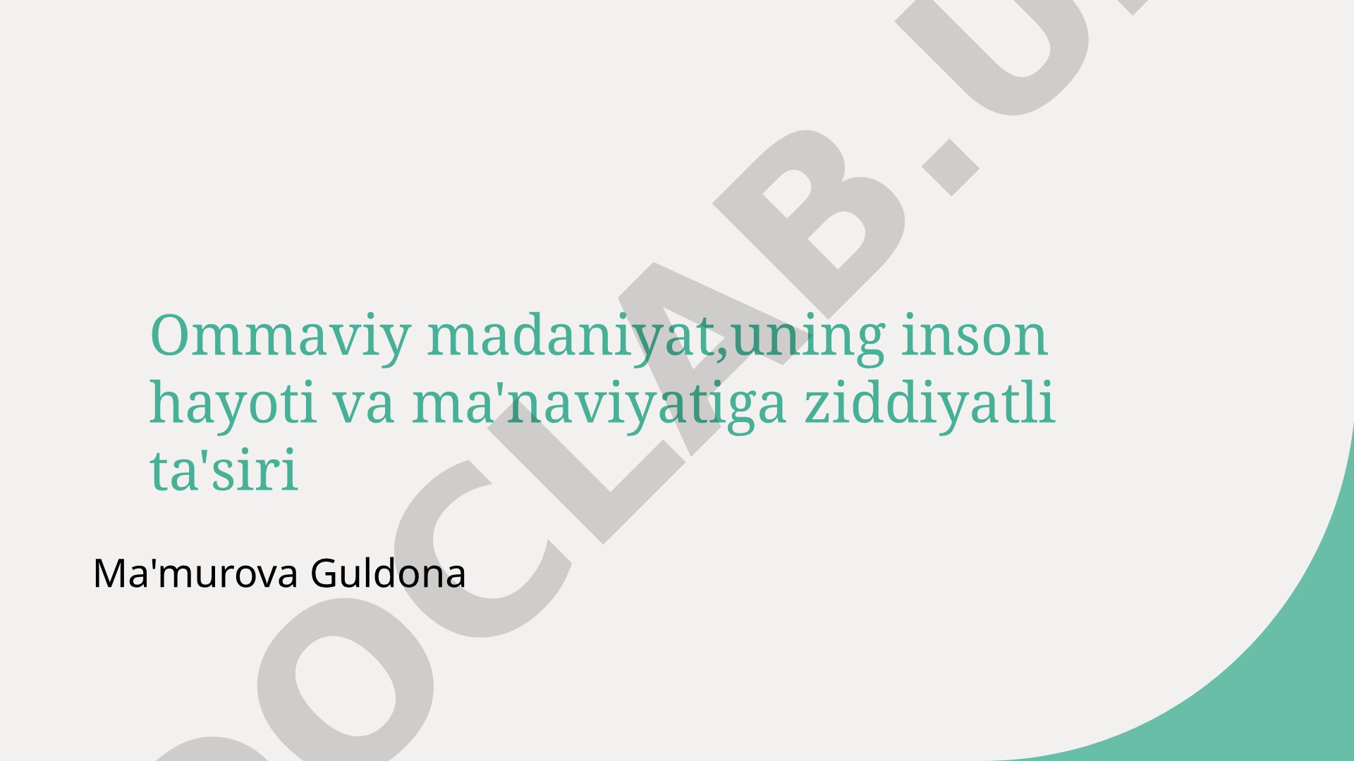 Ommaviy madaniyatning inson hayoti va ma'naviyatiga ziddiyatli ta'siri