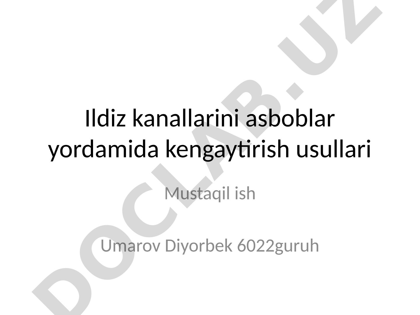 Ildiz kanallarini asboblar yordamida kengaytirish usullari