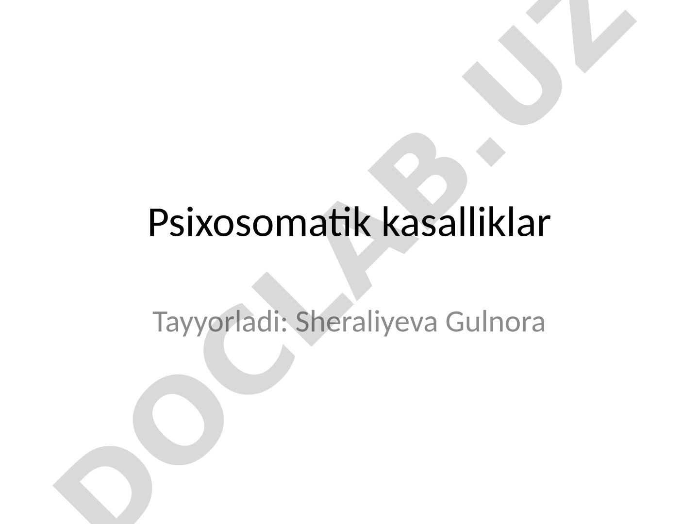Psixosomatik kasalliklar