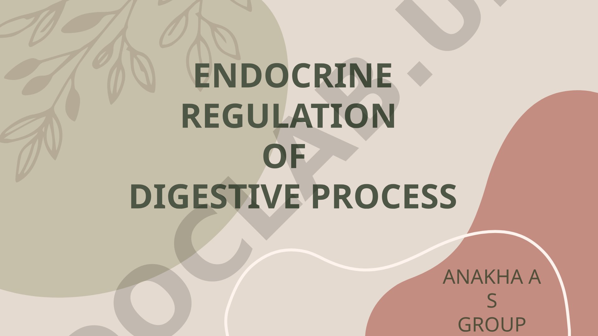 Endocrine Regulation of Digestive Process