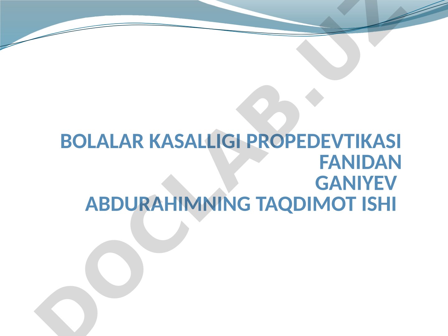 Bolalar kasalligi propedevtikasi: Ta'sirlangan ichak sindromi