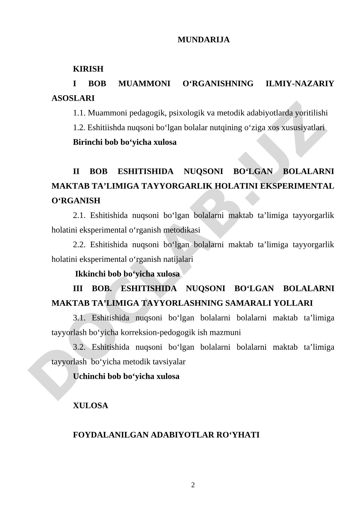 Eshitishida nuqsoni bo‘lgan bolalarni maktab ta’limiga tayyorlash