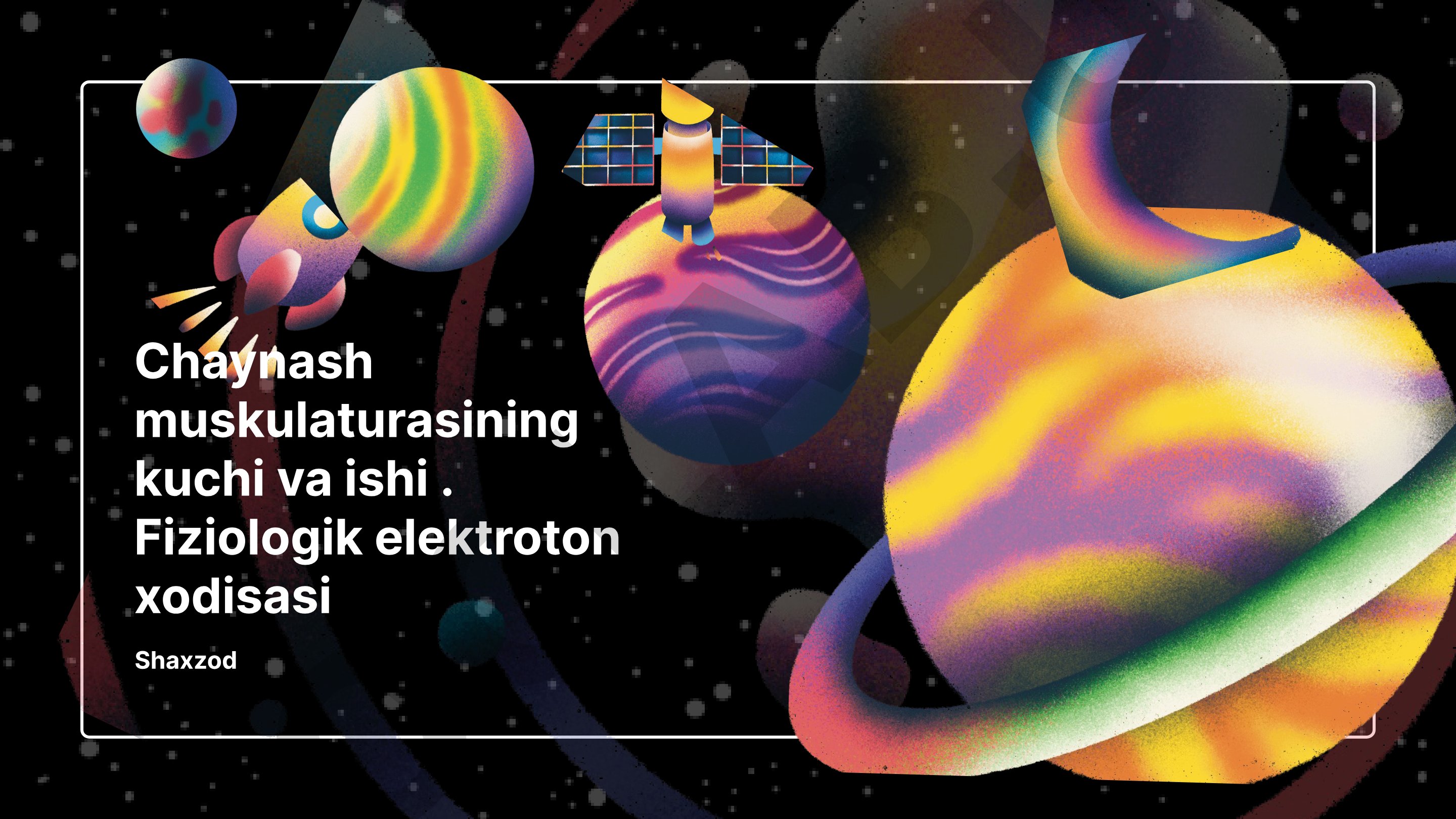 Chaynash muskulaturasining kuchi va ishi. Fiziologik elektroton xodisasi