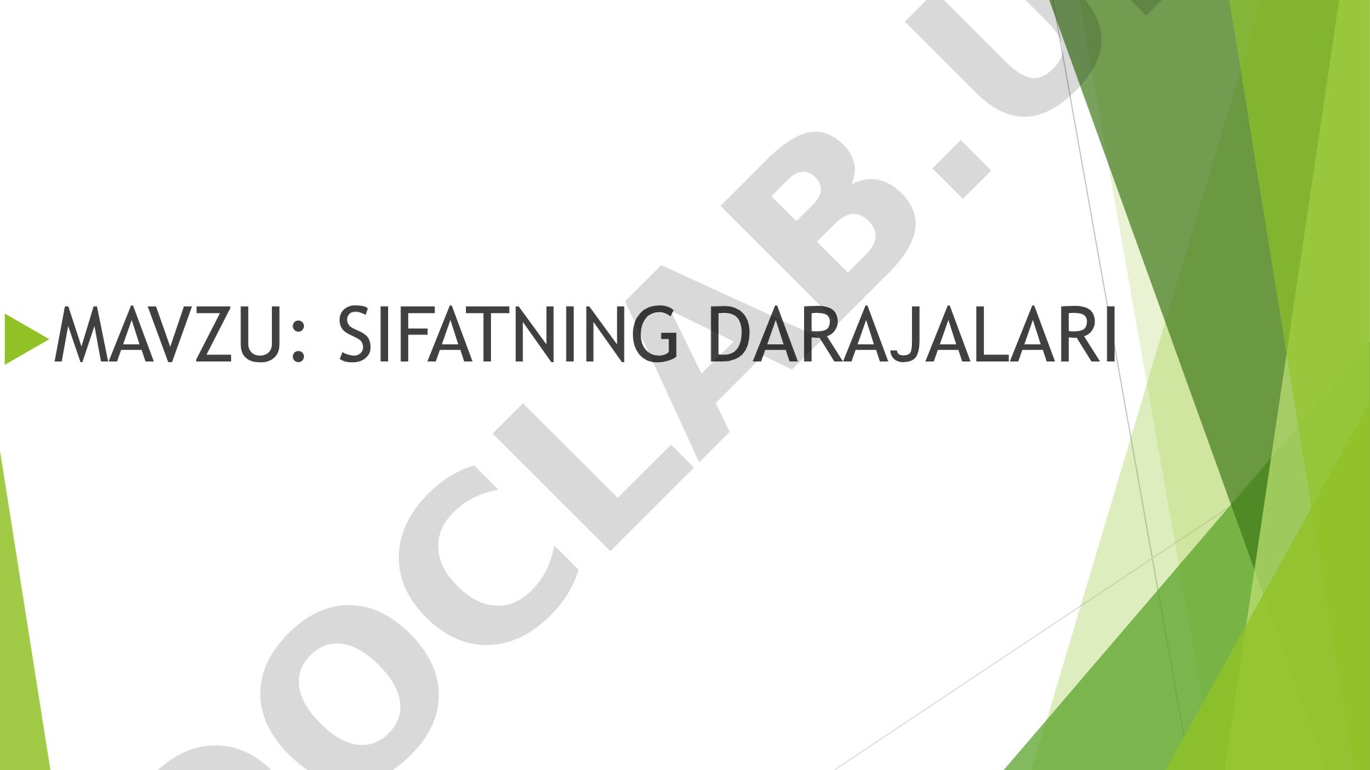 Sifatning darajalari