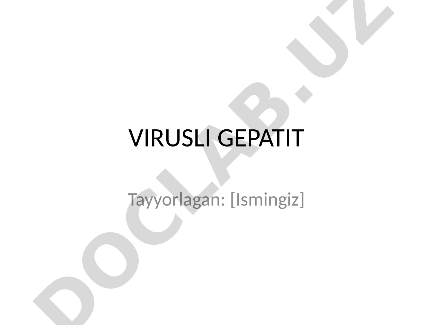 Virusli gepatit