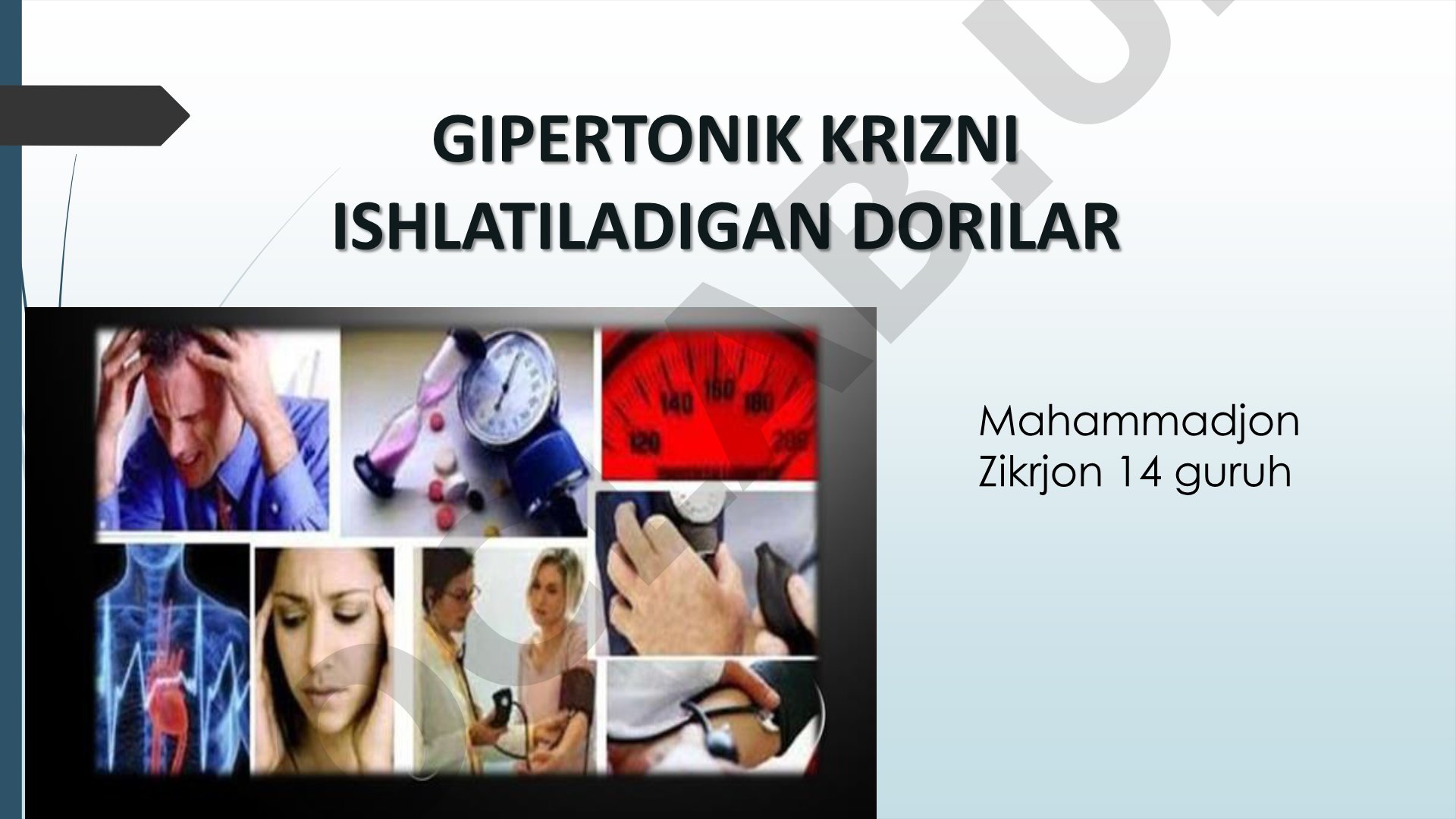 Gipertonik krizni ishlatiladigan dorilar