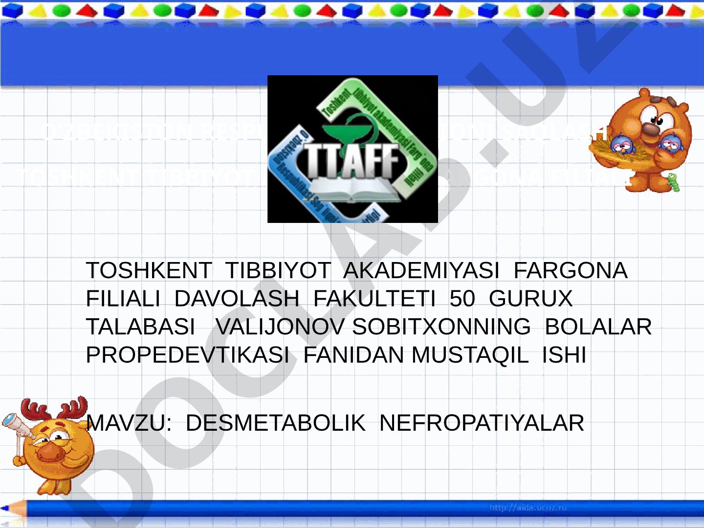 Desmetabolik nefropatiyalar