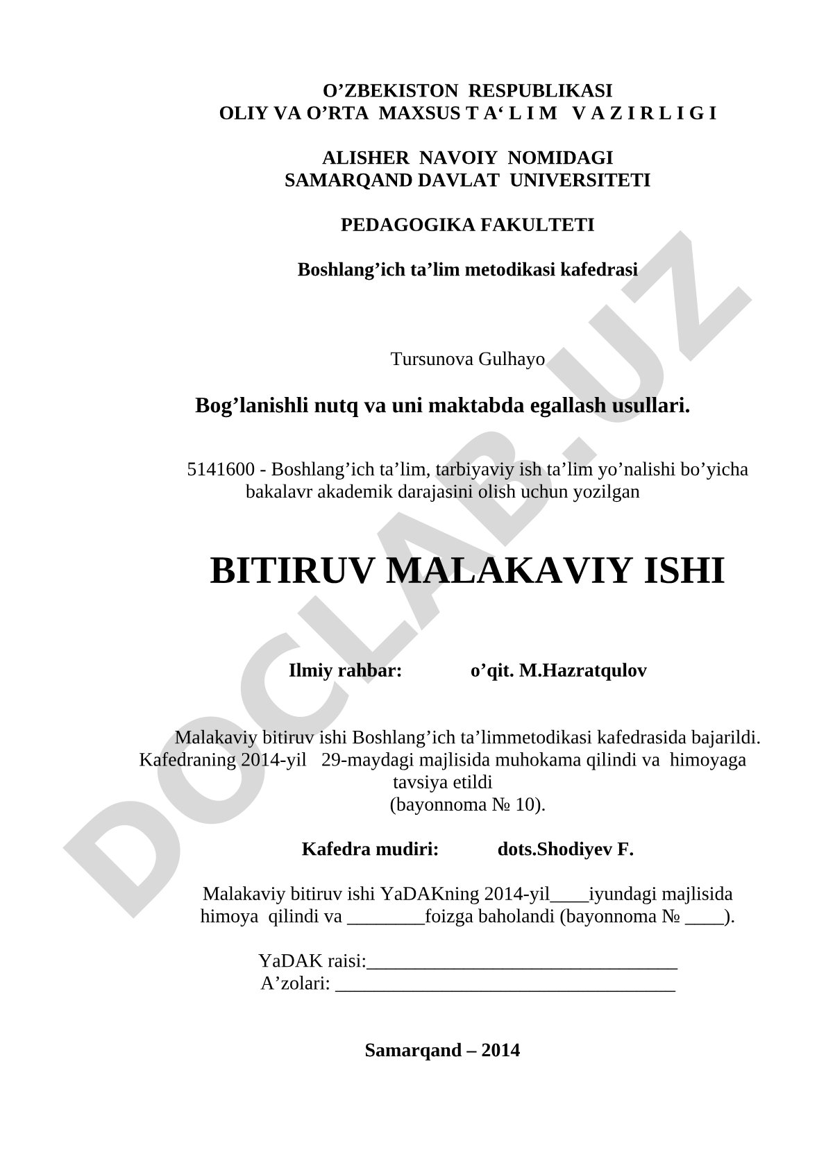 Bog'lanishli nutq va uni maktabda egallash usullari