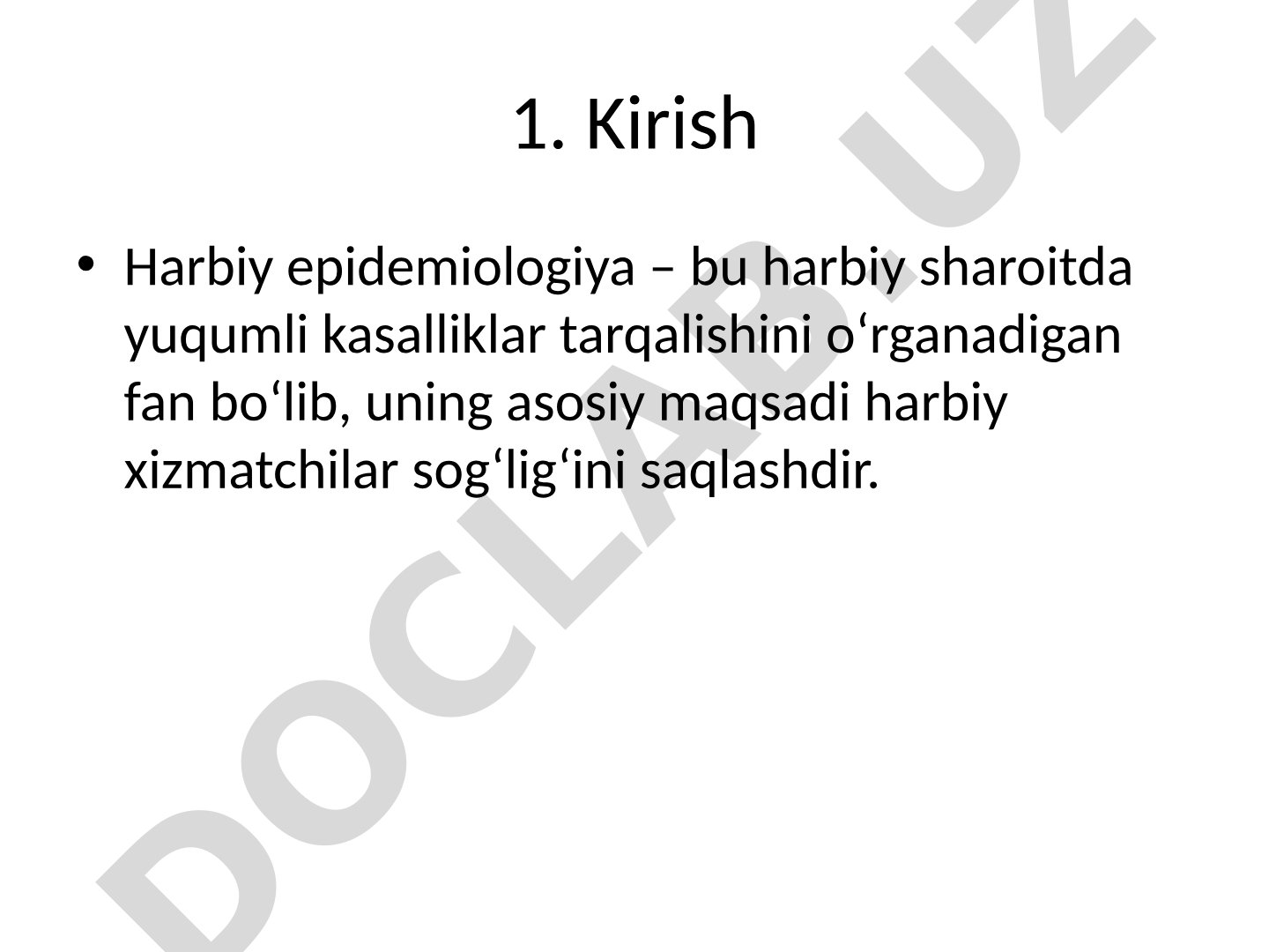 Harbiy epidemiologiya asoslari