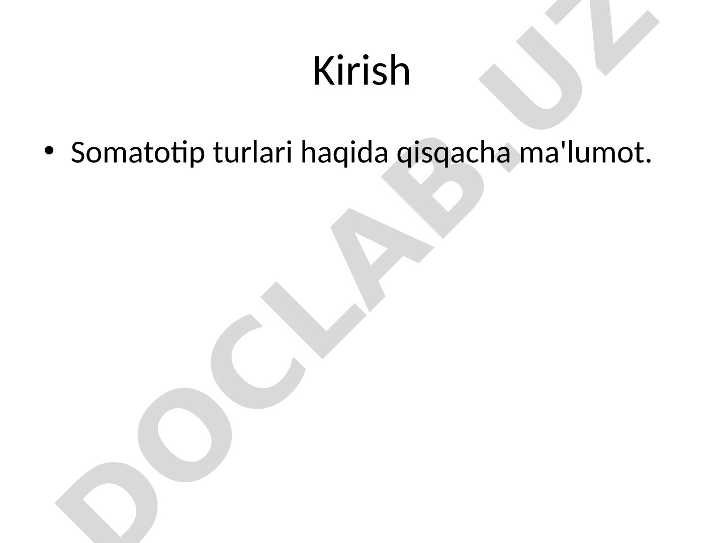 Somatotip turlari va ularning sportdagi ahamiyati