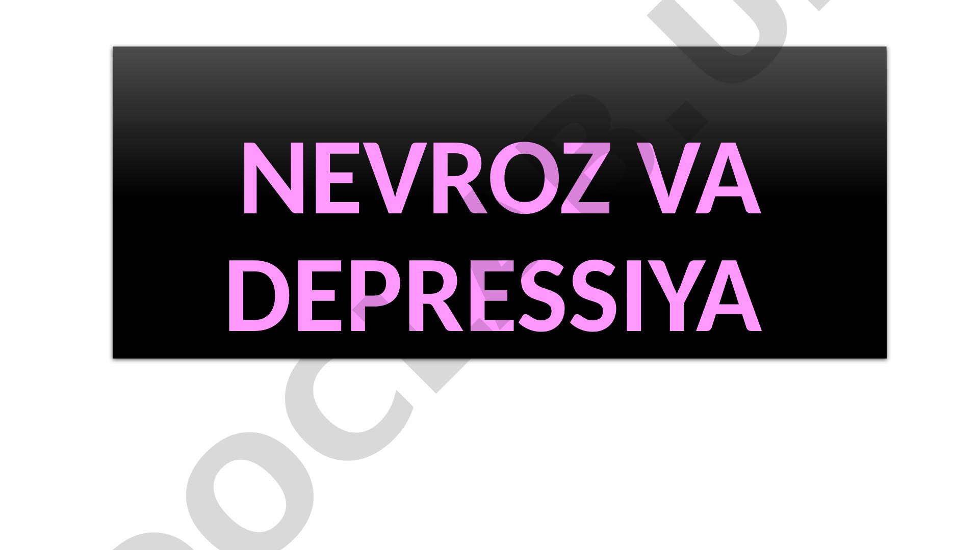 Nevroz va depressiya