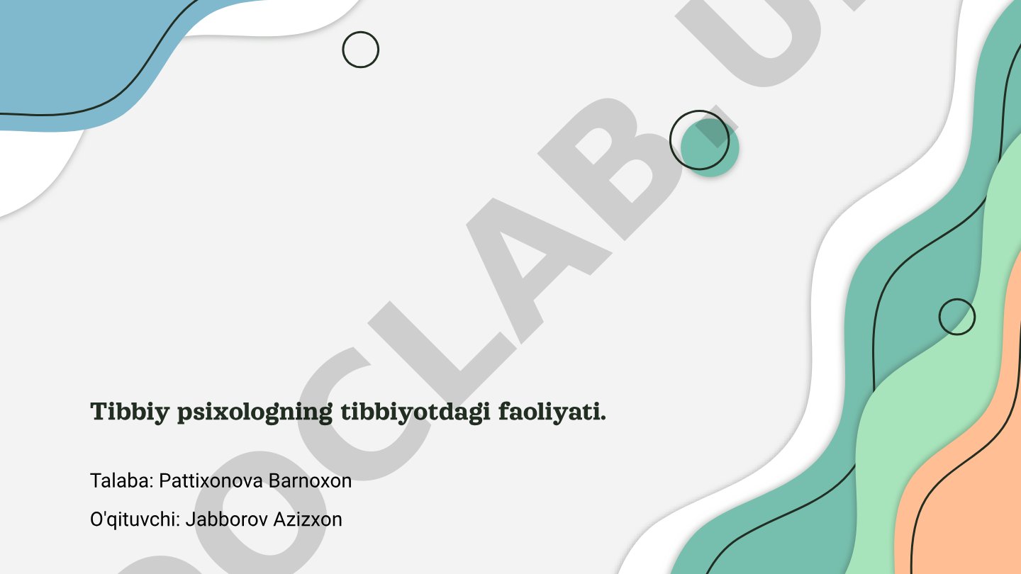 Tibbiy psixologning tibbiyotdagi faoliyati