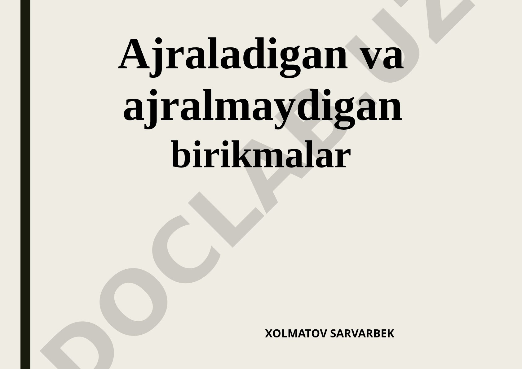 Rezbalar: turlari, o‘lchamlari va chizmada tasvirlash