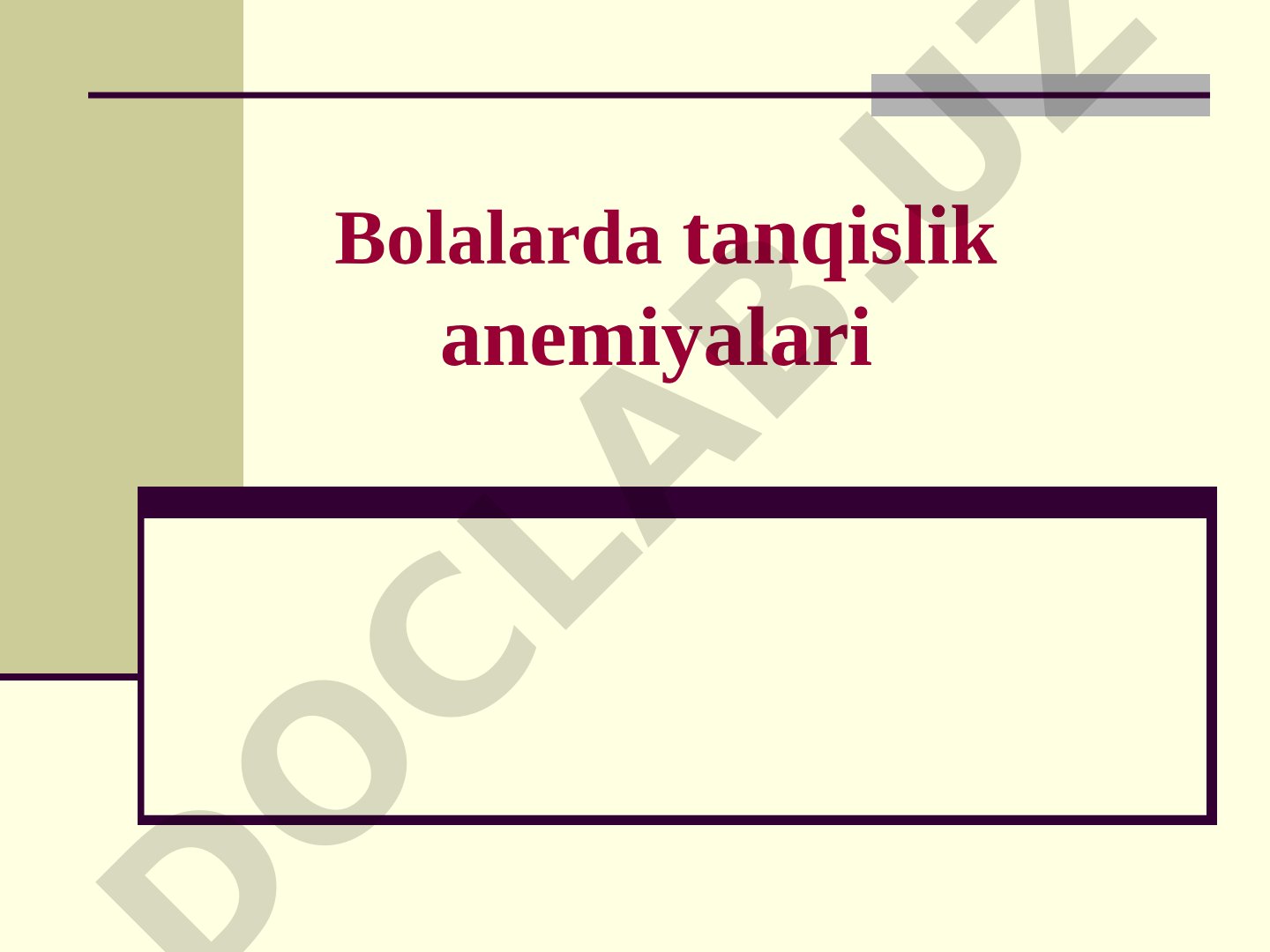 Bolalarda tanqislik anemiyalari