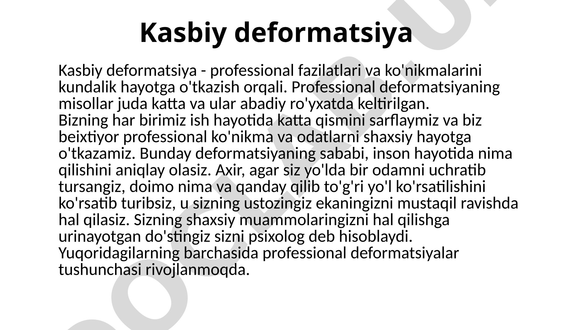 Kasbiy deformatsiya