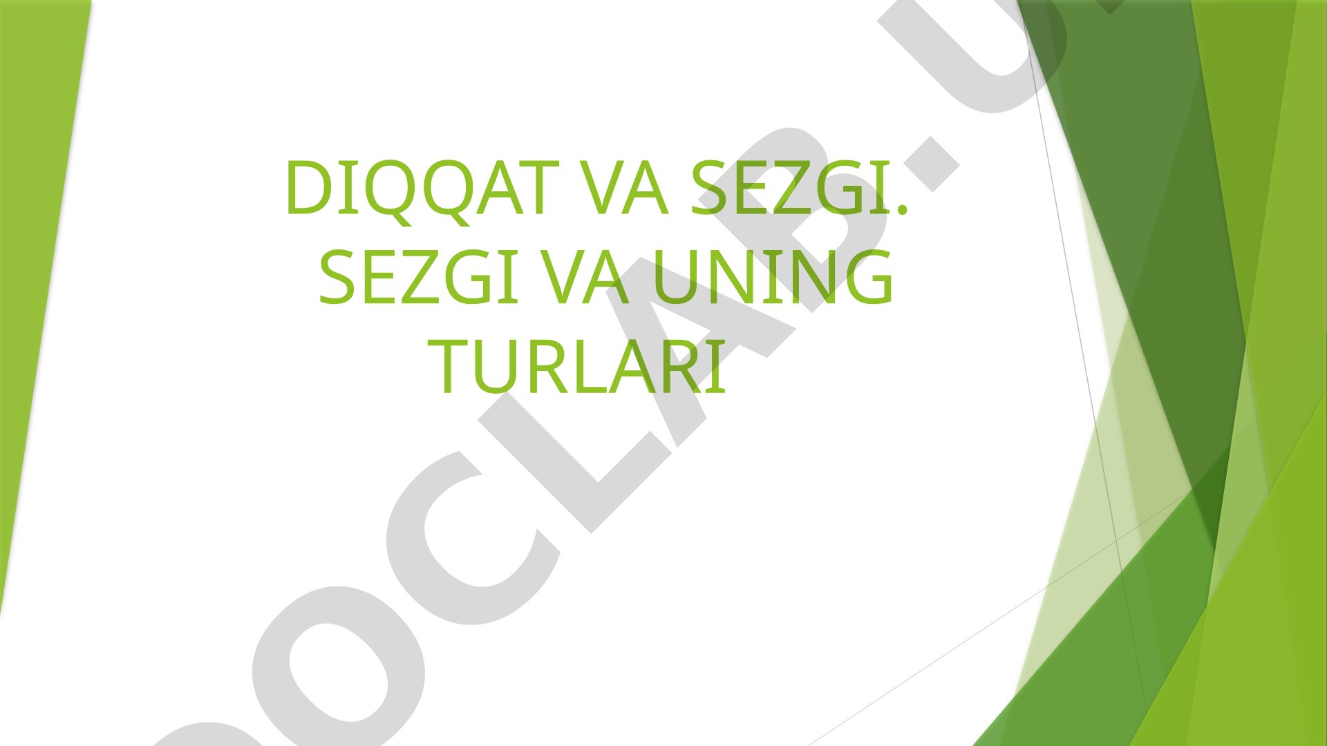 Diqqat va sezgi, sezgi va uning turlari