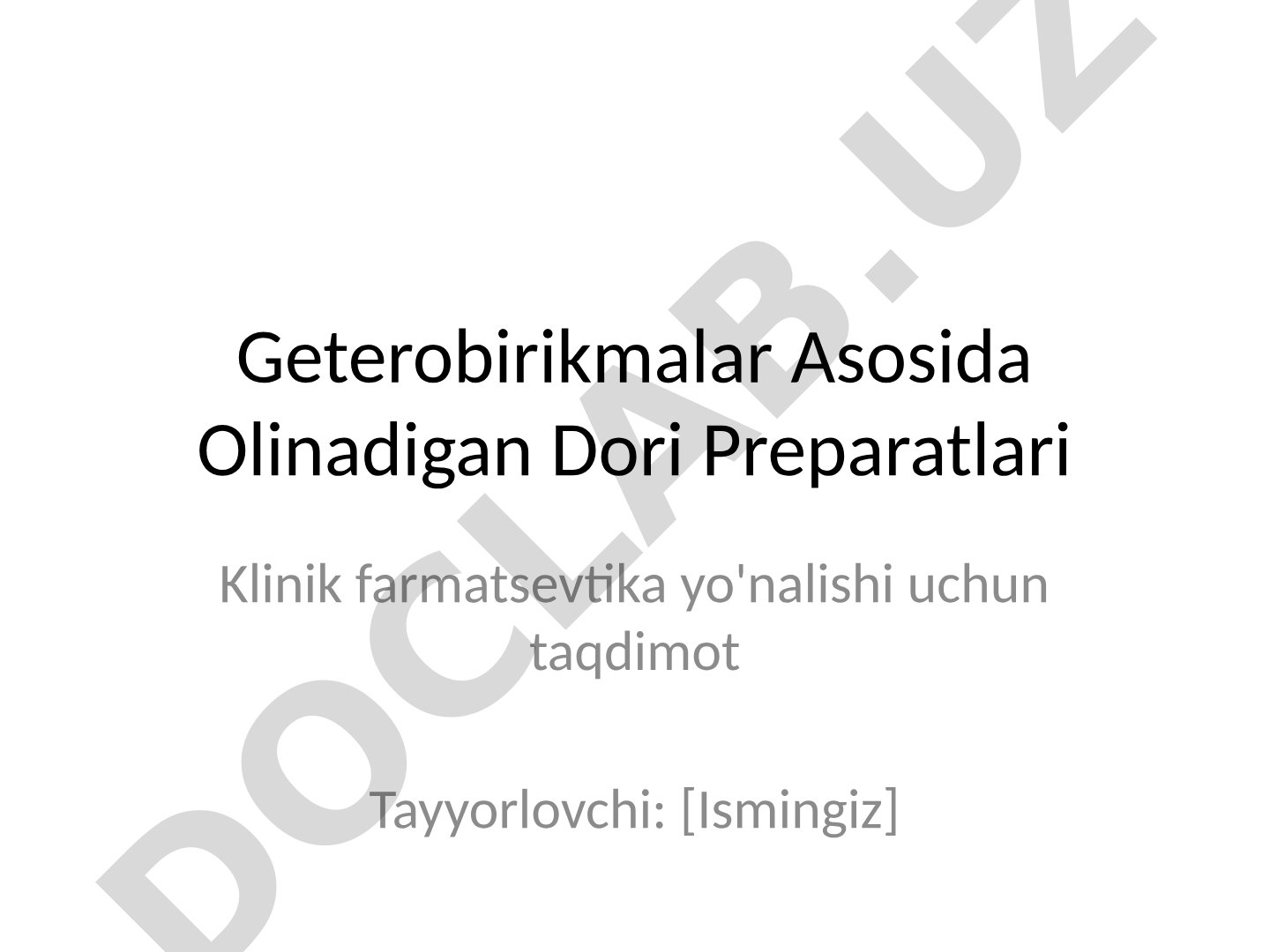 Geterobirikmalar asosida olinadigan dori preparatlari