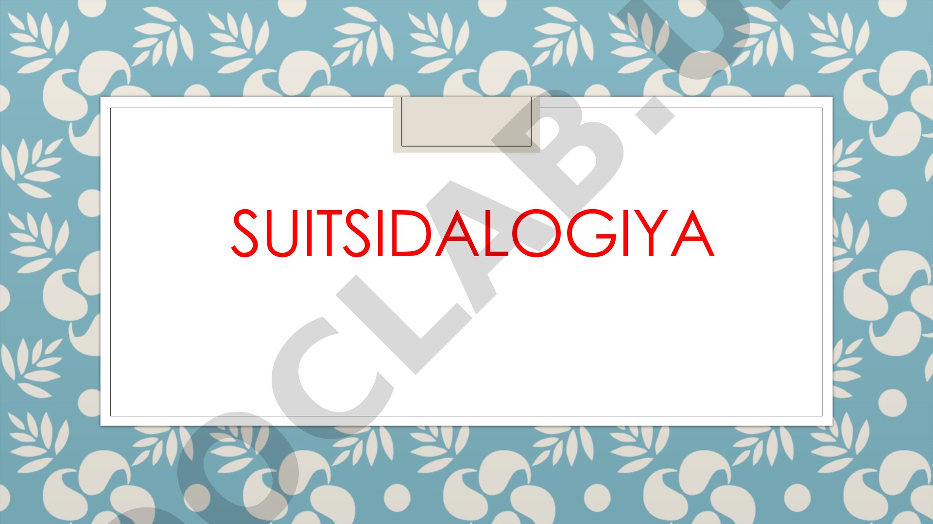 Suitsidalogiya: suitsidal xulq-atvor tahlili