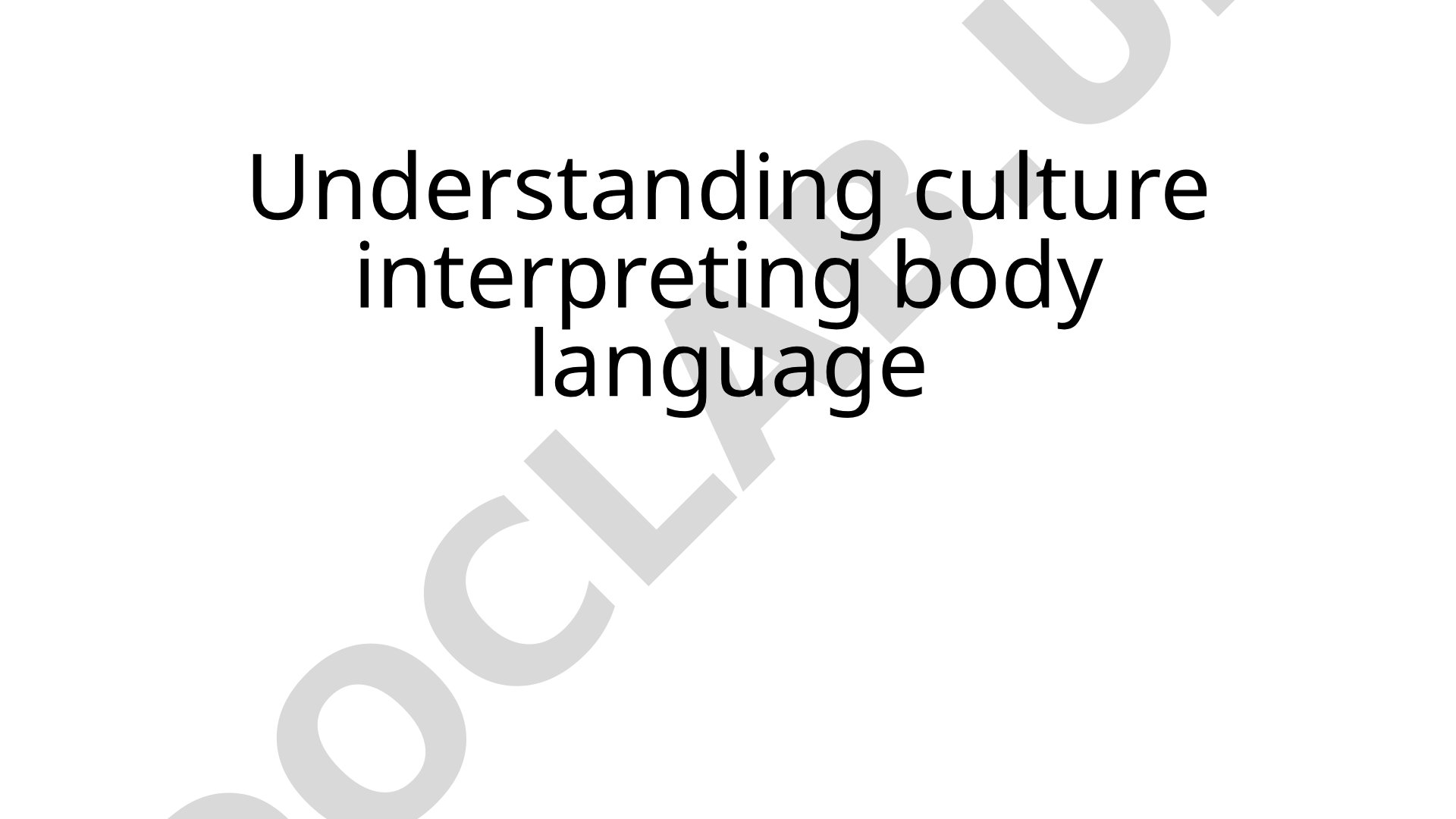 Understanding Culture Interpreting Body Language