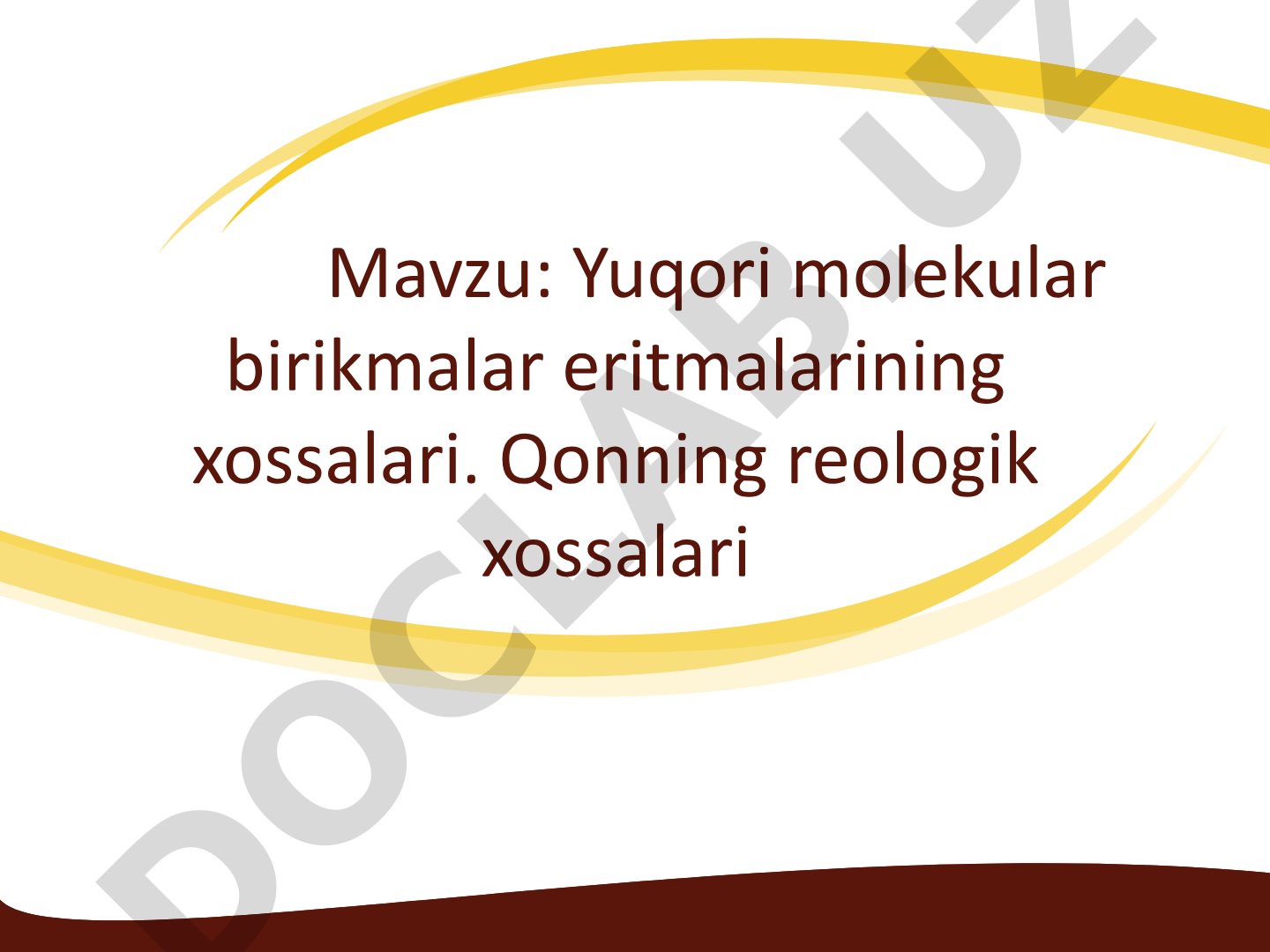Yuqori molekular birikmalar eritmalarining xossalari. Qonning reologik xossalari