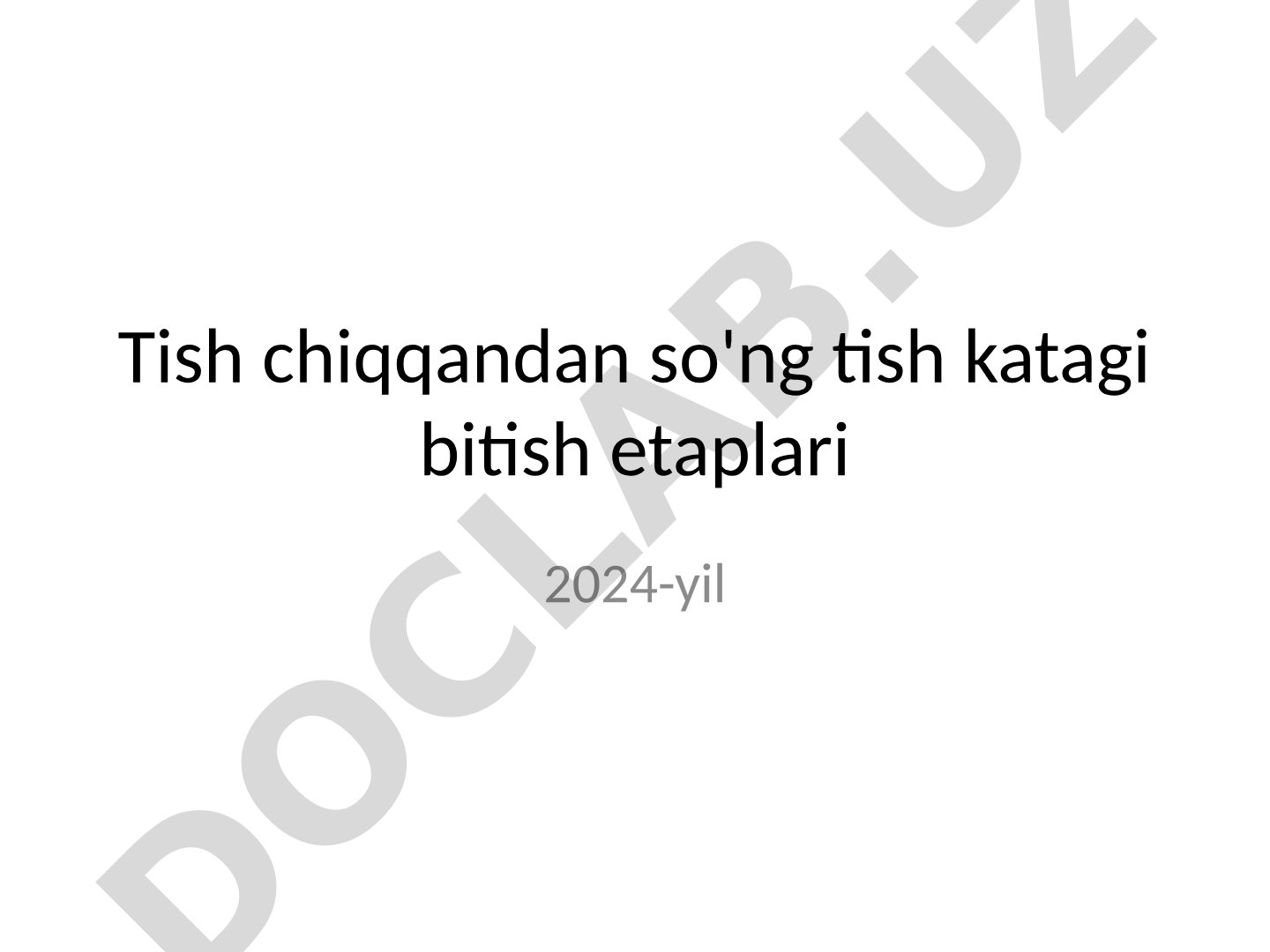 Tish chiqqandan so'ng tish katagi bitish etaplari