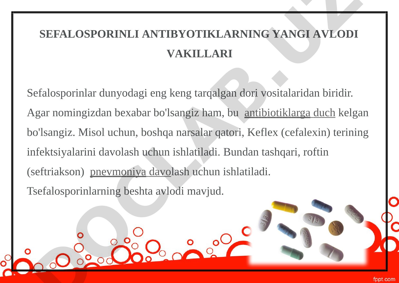Sefalosporinli antibiotiklarning yangi avlodi vakillari