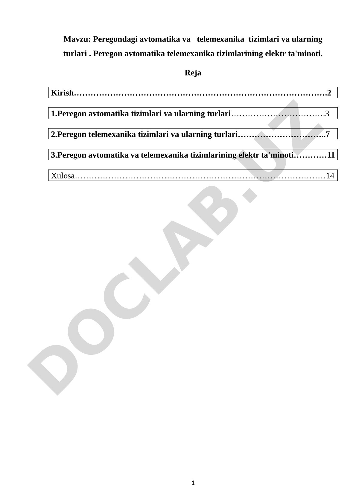 Peregon Avtomatika va Telemexanika Tizimlari