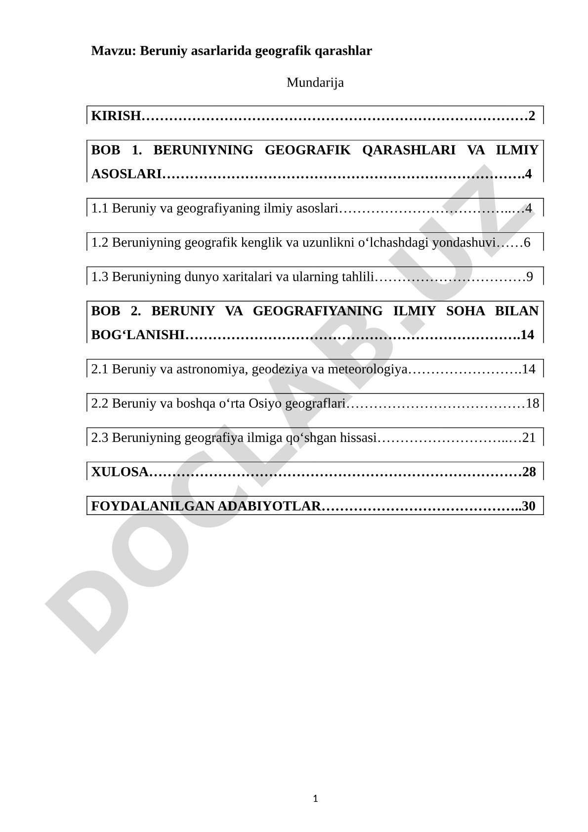 Beruniyning Geografik Qarashlari